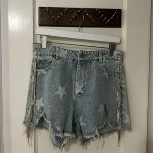 Rhinestone Jean Shorts